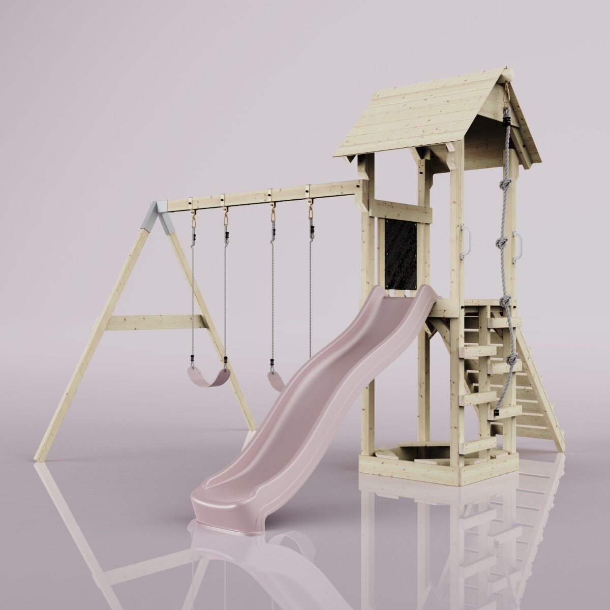 PolarPlay Tower Kids Wooden Climbing Frame - Swing Kari Rose