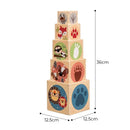 PolarPlay Wooden Education Animal Stacking Cube Shape Sorter