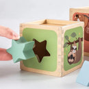 PolarPlay Wooden Education Animal Stacking Cube Shape Sorter