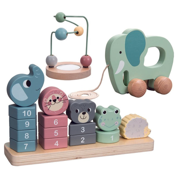 PolarPlay Wooden Educational Tactile Sorting Toy Trio