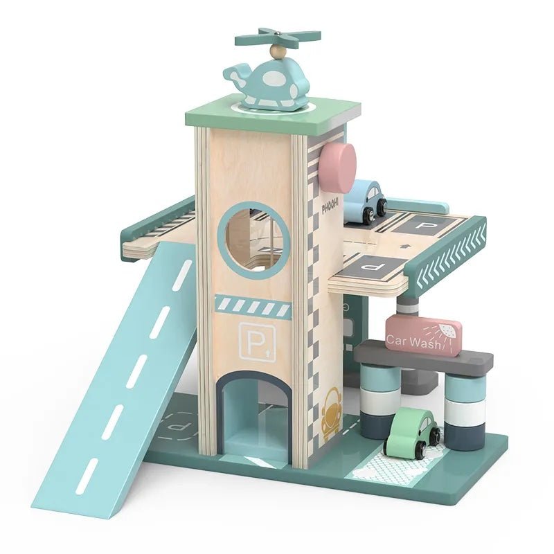 PolarPlay Wooden Interactive Garage with Cars | OutdoorToys