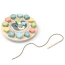 PolarPlay Wooden Luminous Shape Sorting Bear Clock