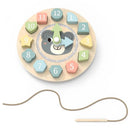 PolarPlay Wooden Luminous Shape Sorting Bear Clock