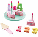 Pretend Birthday Cake Non-Toxic Wooden Food Set for Imaginative Play
