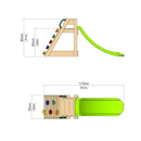Rebo 4FT Toddler Adventure Slide with Wooden Platform and Climbing Wall - Green