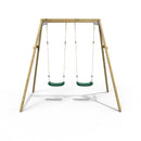 Rebo Active Kids Range Wooden Garden Double Swing Set – Green