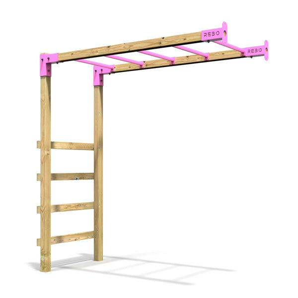 Rebo Adventure Playset Climbing Frame Monkey Bar Extension Kit - Pink