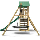Rebo Adventure Wooden Climbing Frame, Swing Set and Slide - Elbrus Green