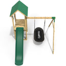 Rebo Adventure Wooden Climbing Frame, Swing Set and Slide - Elbrus Green