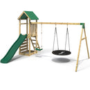 Rebo Adventure Wooden Climbing Frame, Swing Set and Slide - Fairweather