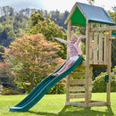 Rebo Adventure Wooden Climbing Frame, Swing Set and Slide - Snowdon Pink