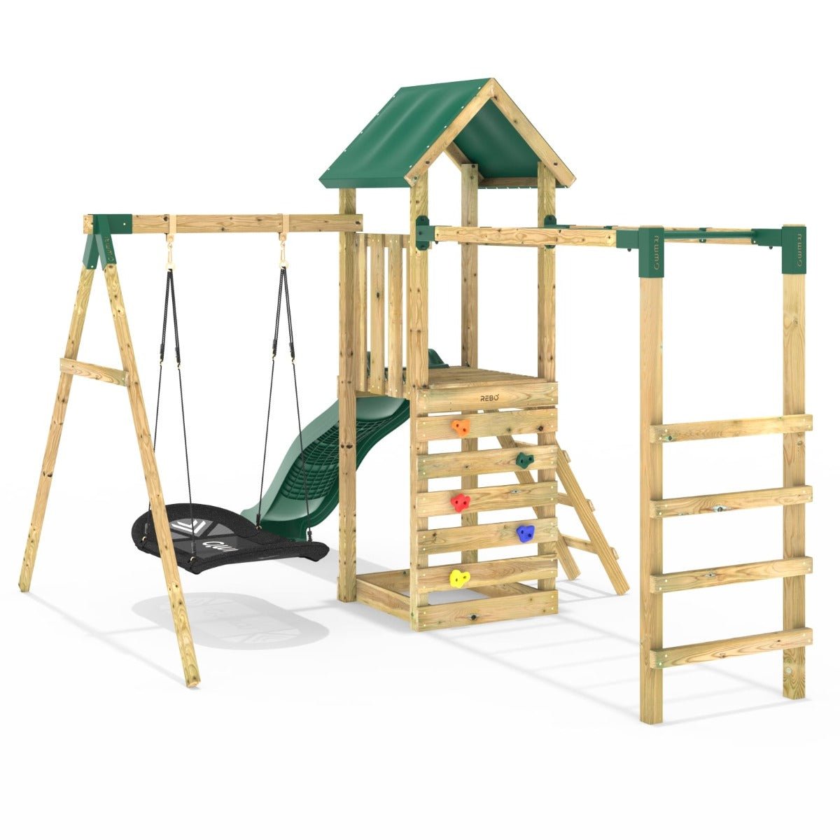 Rebo Adventure Playset Wooden Climbing Frame Cook