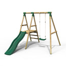 Rebo Apollo Wooden Swing Set with Platform and Slide