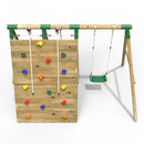 Rebo Beat The Wall Wooden Swing Set with Double up & Over Climbing Wall – Apex