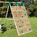Rebo Beat The Wall Wooden Swing Set with Double up & Over Climbing Wall – Apex