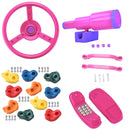 Rebo Climbing Holds, Telephone, Steering Wheel, Telescope and Handgrips - Pink