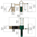 Rebo Double Tower Climbing Frame with Flexible Bridge, Swing & Slide - Arvon