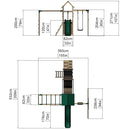 Rebo Double Tower Climbing Frame with Flexible Bridge, Swing & Slide - Arvon