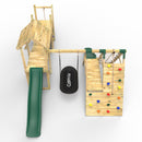 Rebo Double Tower Climbing Frame with Flexible Bridge, Swing & Slide - Crestone