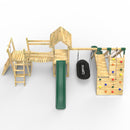 Rebo Double Tower Climbing Frame with Flexible Bridge, Swing & Slide - Crestone