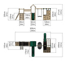 Rebo Double Tower Climbing Frame with Flexible Bridge, Swing & Slide - Crestone