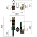 Rebo Double Tower Climbing Frame with Flexible Bridge, Swing & Slide - Crestone