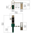 Rebo Double Tower Climbing Frame with Flexible Bridge, Swing & Slide - Greenhorn