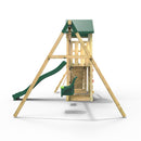 Rebo Double Tower Climbing Frame with Flexible Bridge, Swing & Slide - Rainier