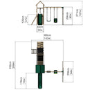 Rebo Double Tower Climbing Frame with Flexible Bridge, Swing & Slide - Rainier