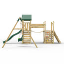 Rebo Double Tower Climbing Frame with Flexible Bridge, Swing & Slide - Rainier