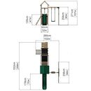 Rebo Double Tower Climbing Frame with Flexible Bridge, Swing & Slide - Rushmore