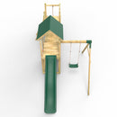 Rebo Double Tower Climbing Frame with Flexible Bridge, Swing & Slide - Rushmore