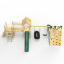 Rebo Double Tower Climbing Frame with Flexible Bridge, Swing & Slide - San Luis