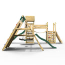 Rebo Double Tower Climbing Frame with Flexible Bridge, Swing & Slide - San Luis