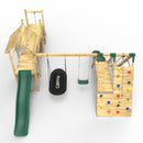 Rebo Double Tower Climbing Frame with Flexible Bridge, Swing & Slide - San Luis