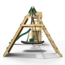 Rebo Double Tower Climbing Frame with Flexible Bridge, Swing & Slide - Sanford