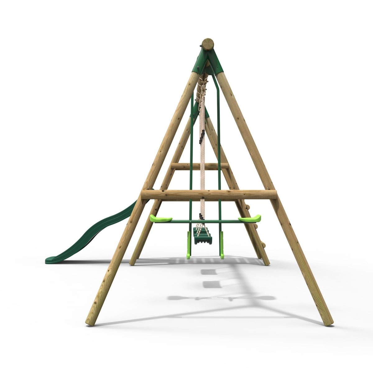 Rebo Explorer Wooden Swing Set with Platform and Slide