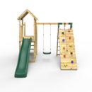 Rebo Extended Tower Wooden Climbing Frame with Swings & Slide - Bear