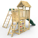 Rebo Extended Tower Wooden Climbing Frame with Swings & Slide - Bear
