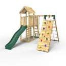Rebo Extended Tower Wooden Climbing Frame with Swings & Slide - Bear