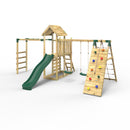 Rebo Extended Tower Wooden Climbing Frame with Swings & Slide - Dolomite
