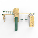 Rebo Extended Tower Wooden Climbing Frame with Swings & Slide - Dolomite