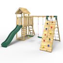Rebo Extended Tower Wooden Climbing Frame with Swings & Slide - Greenhorn