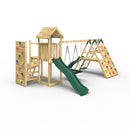 Rebo Extended Tower Wooden Climbing Frame with Swings & Slide - Montana