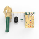 Rebo Extended Tower Wooden Climbing Frame with Swings & Slide - San Luis