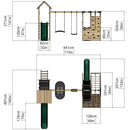 Rebo Extended Tower Wooden Climbing Frame with Swings & Slide - San Luis