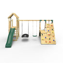 Rebo Extended Tower Wooden Climbing Frame with Swings & Slide - San Luis