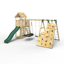 Rebo Extended Tower Wooden Climbing Frame with Swings & Slide - San Luis