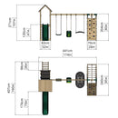 Rebo Extended Tower Wooden Climbing Frame with Swings & Slide - Sanford