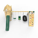Rebo Extended Tower Wooden Climbing Frame with Swings & Slide - Sanford